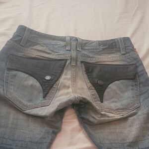 Robin's Jean Relaxed Fit Blue Jeans with Black Details